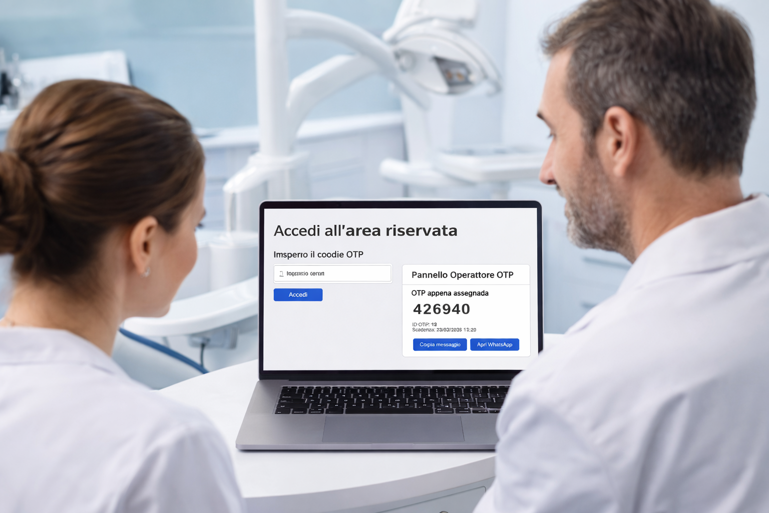 Sistema OTP per accesso area pazienti in uno studio dentistico